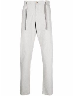 high-waisted drawstring trousers