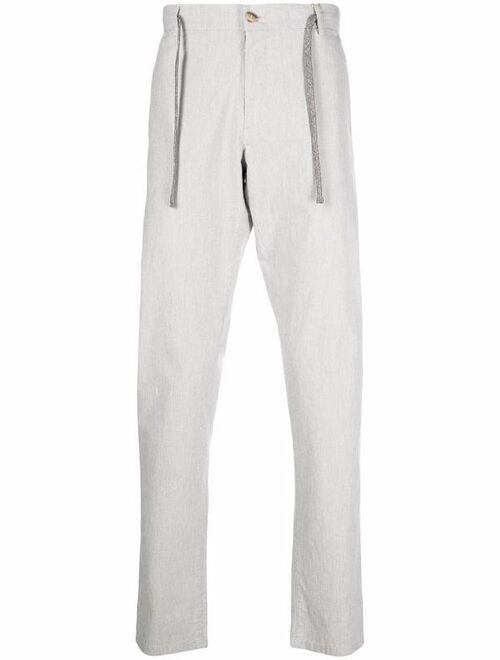 Canali high-waisted drawstring trousers