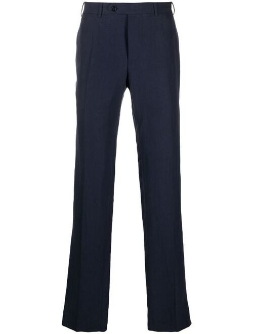 Canali straight-cut linen-blend trousers