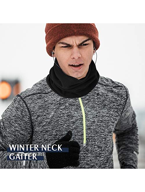 EXski Winter Neck Gaiter Warmer, Soft Fleece Face Mask Scarf for Cold Weather Skiing Cycling Outdoor Sports 2 Packed