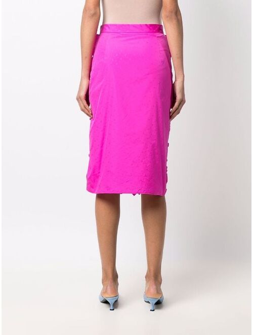 MSGM ruffle-detail high-waisted skirt