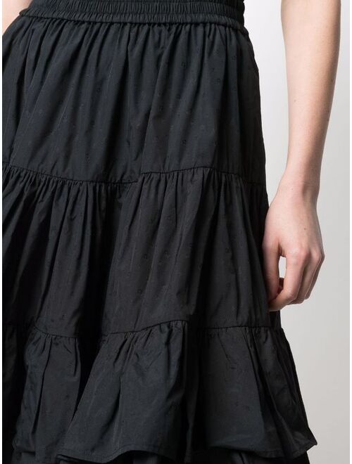 MSGM ruffle-panelled skirt