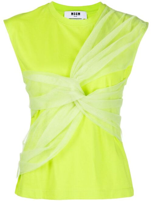 MSGM ruched sleeveless top