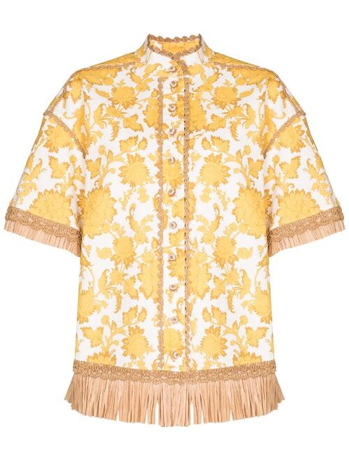 ZIMMERMANN Postcard fringe shirt