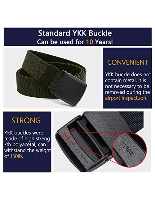 Men's Elastic Stretch Belts for Men with No Metal Plastic Buckle for Work Sports