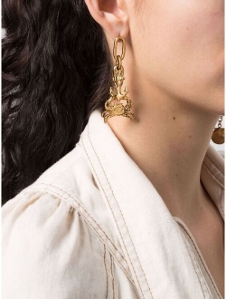 charm-detail draped earrings