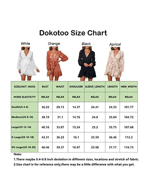 Dokotoo Women's Casual V Neck Short Sleeve Floral Print Mini Dress with Belt