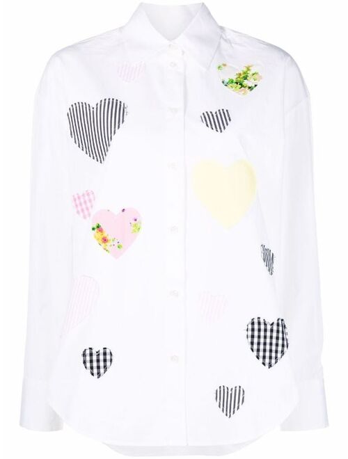 MSGM heart-patches long-sleeve shirt