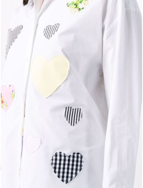 MSGM heart-patches long-sleeve shirt
