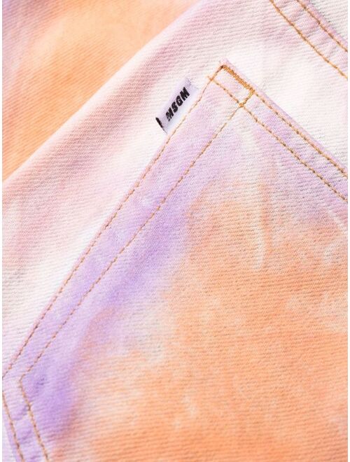 MSGM tie dye-print cropped jeans