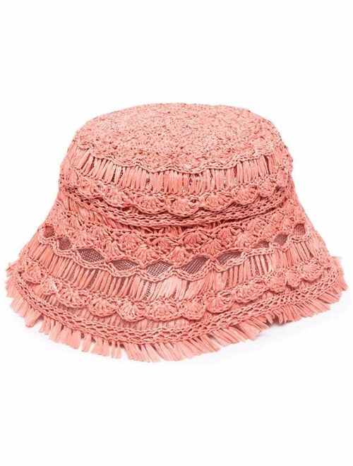 ZIMMERMANN Crochet raffia bucket hat