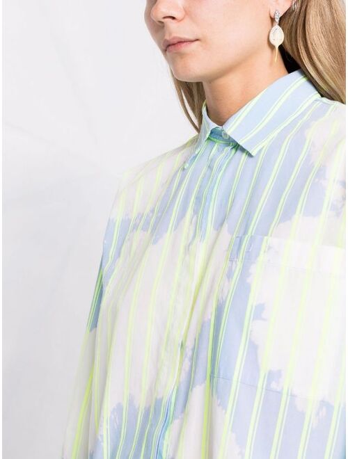 MSGM cloud-striped print shirt