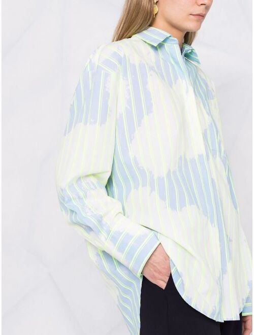 MSGM cloud-striped print shirt