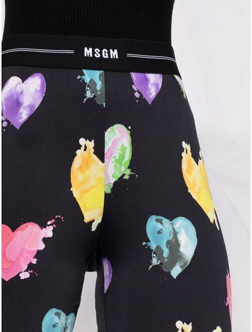 MSGM heart-print leggings