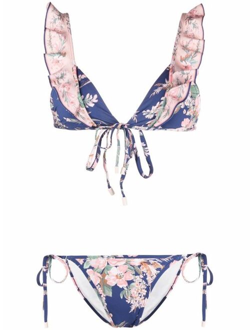 ZIMMERMANN ruffled floral-print bikini