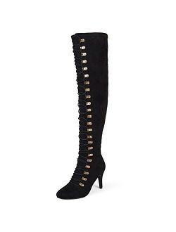 Womens Regular and Wide Calf Vintage Almond Toe Over-The-Knee Boots
