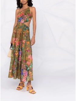 Tropicana floral-print midi dress