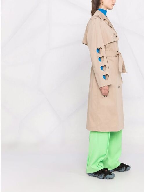 MSGM heart cut-out trench coat