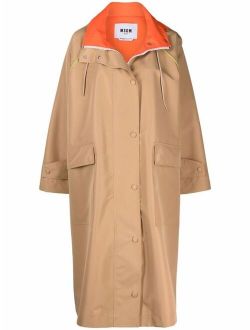 logo-print hooded raincoat