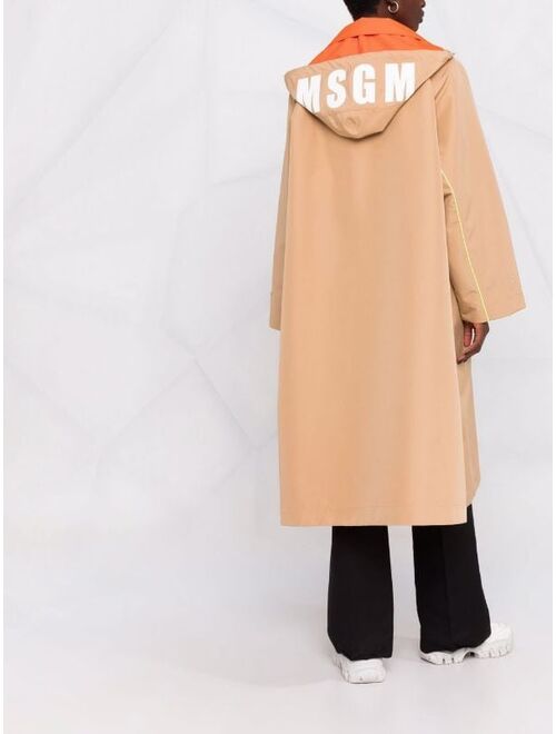 MSGM logo-print hooded raincoat