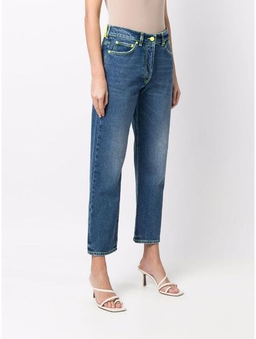 MSGM contrast-stitch slim-cut jeans