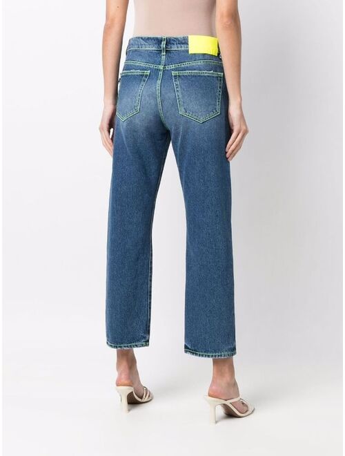 MSGM contrast-stitch slim-cut jeans