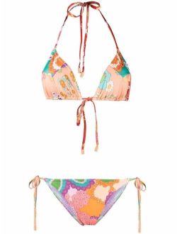 floral-print two-piece bikini