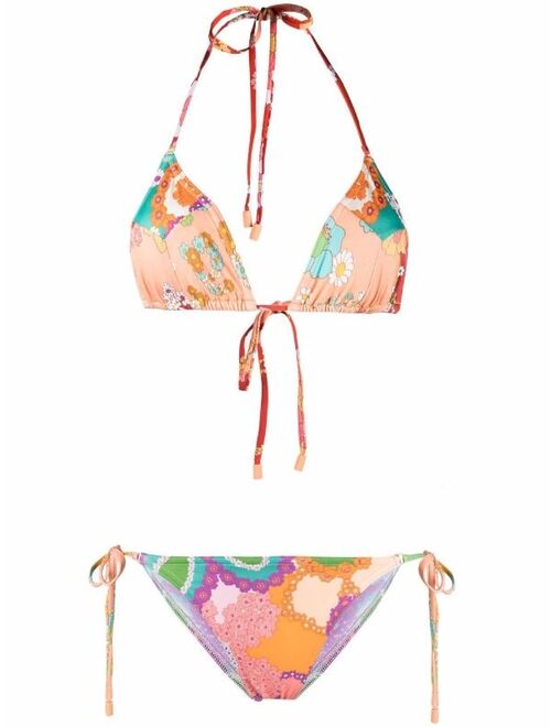 ZIMMERMANN floral-print two-piece bikini