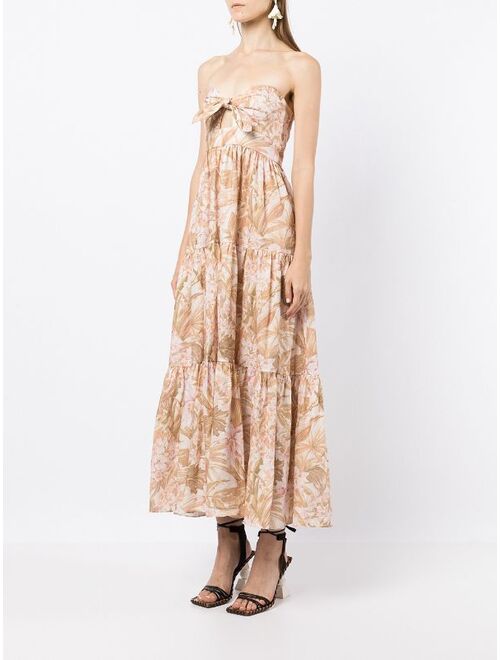 ZIMMERMANN floral cut-out strapless dress