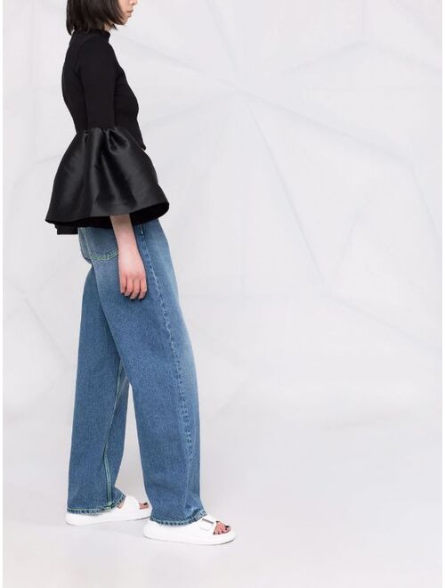 MSGM faded-effect wide-leg jeans