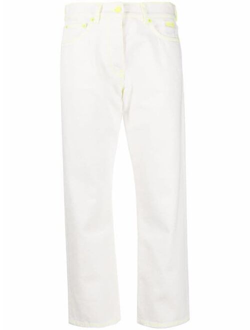MSGM contrast-stitch cropped jeans