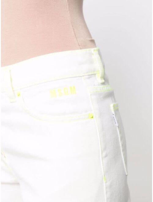 MSGM contrast-stitch cropped jeans