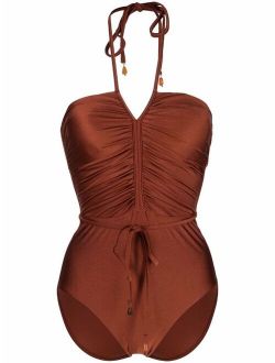Andie ruched halter swimsuit