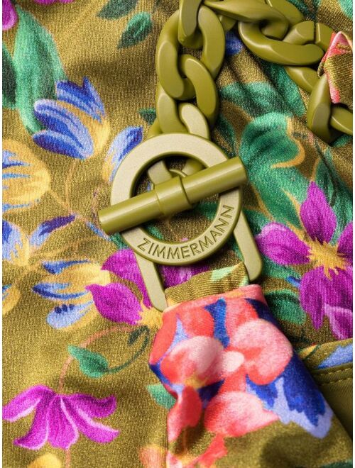 ZIMMERMANN floral-print one-shoulder swimsuit