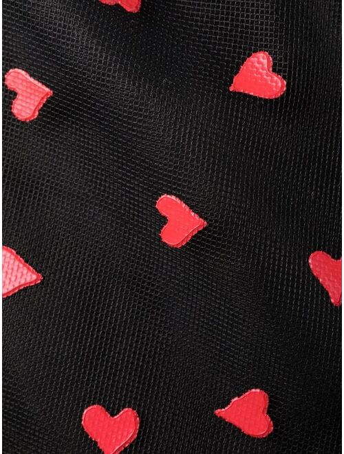 MSGM heart-print tulle mini dress