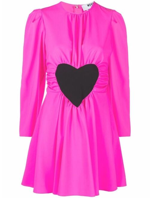 MSGM heart-panel long-sleeve dress