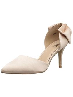 Womens Satin D'Orsay Pointed Toe Bow Pump