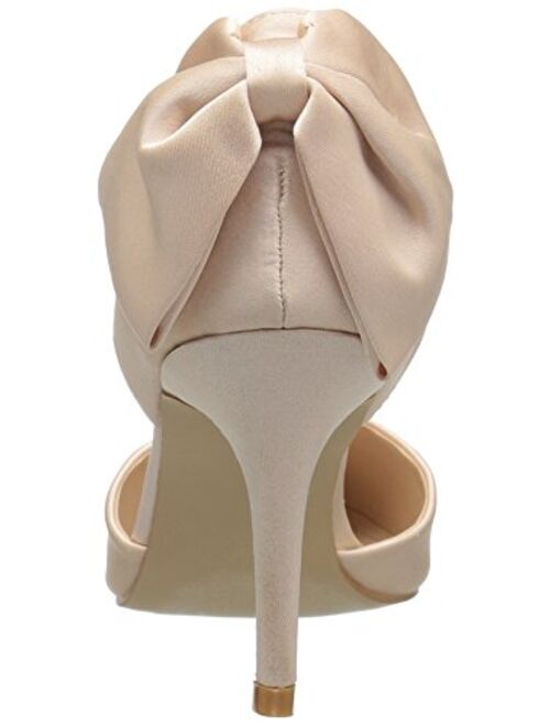 Brinley Co. Womens Satin D'Orsay Pointed Toe Bow Pump