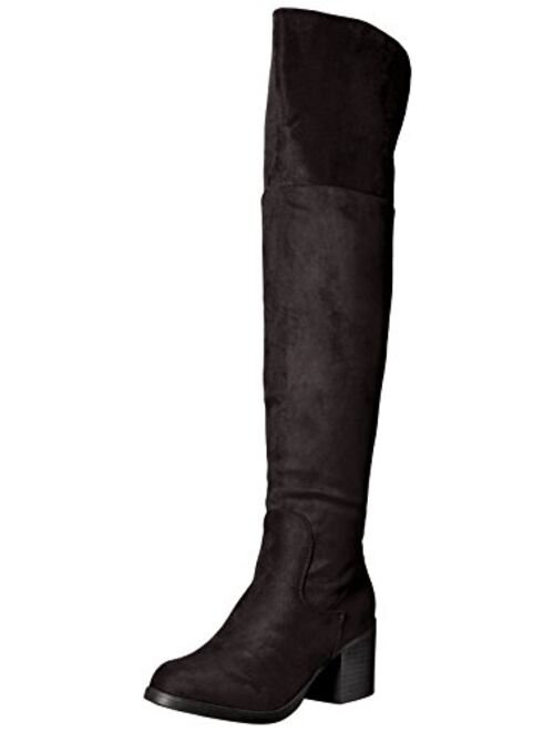 Brinley Co. Womens Regular and Wide-Calf Round Toe Faux Suede Tall Boots