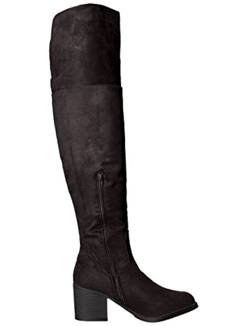 Brinley Co. Womens Regular and Wide-Calf Round Toe Faux Suede Tall Boots