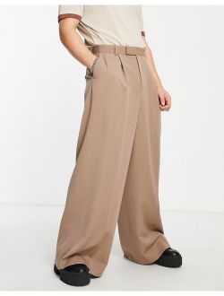 extreme wide smart pants in stone