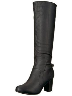 Womens Regular and Wide-Calf High-Heeled Buckle Detail Boot