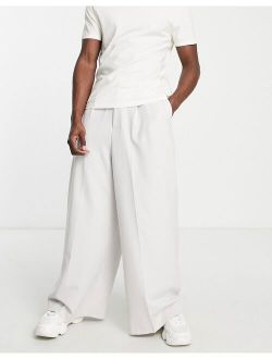 extreme wide smart pants in light stone