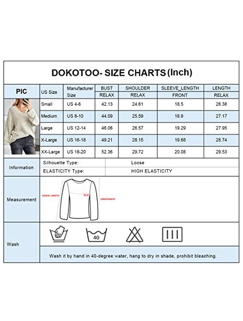 Dokotoo Cute Long Sleeve Sexy V Ncek Sweaters for Women Fashion Hand Knitted Sweater Tops