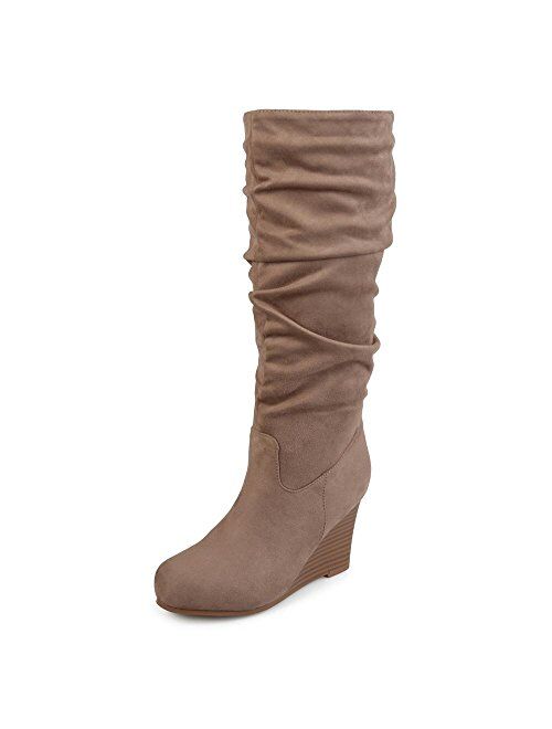 Brinley Co. Womens Regular and Wide Calf Slouchy Faux Suede Mid