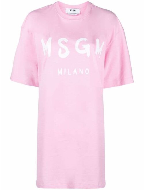 MSGM logo-print cotton T-shirt dress