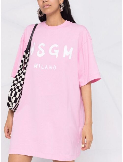 MSGM logo-print cotton T-shirt dress