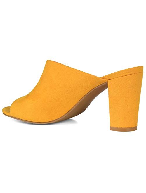 Brinley Co. Womens Open-Toe Block Heel Slide