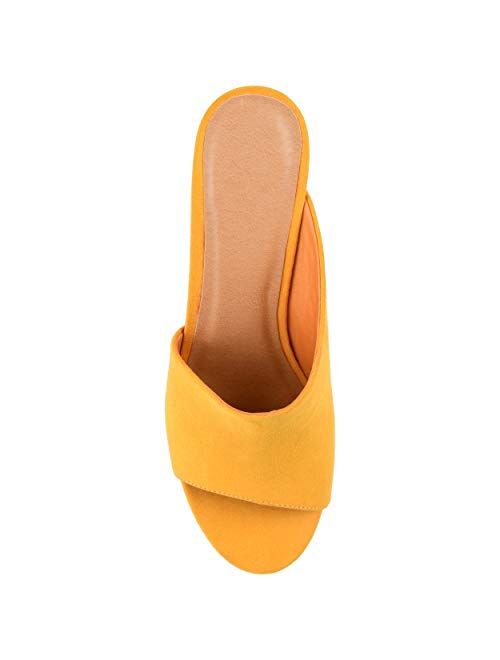 Brinley Co. Womens Open-Toe Block Heel Slide
