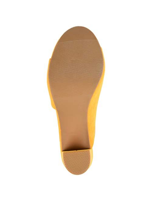 Brinley Co. Womens Open-Toe Block Heel Slide